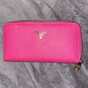 Large pink Prada wallet